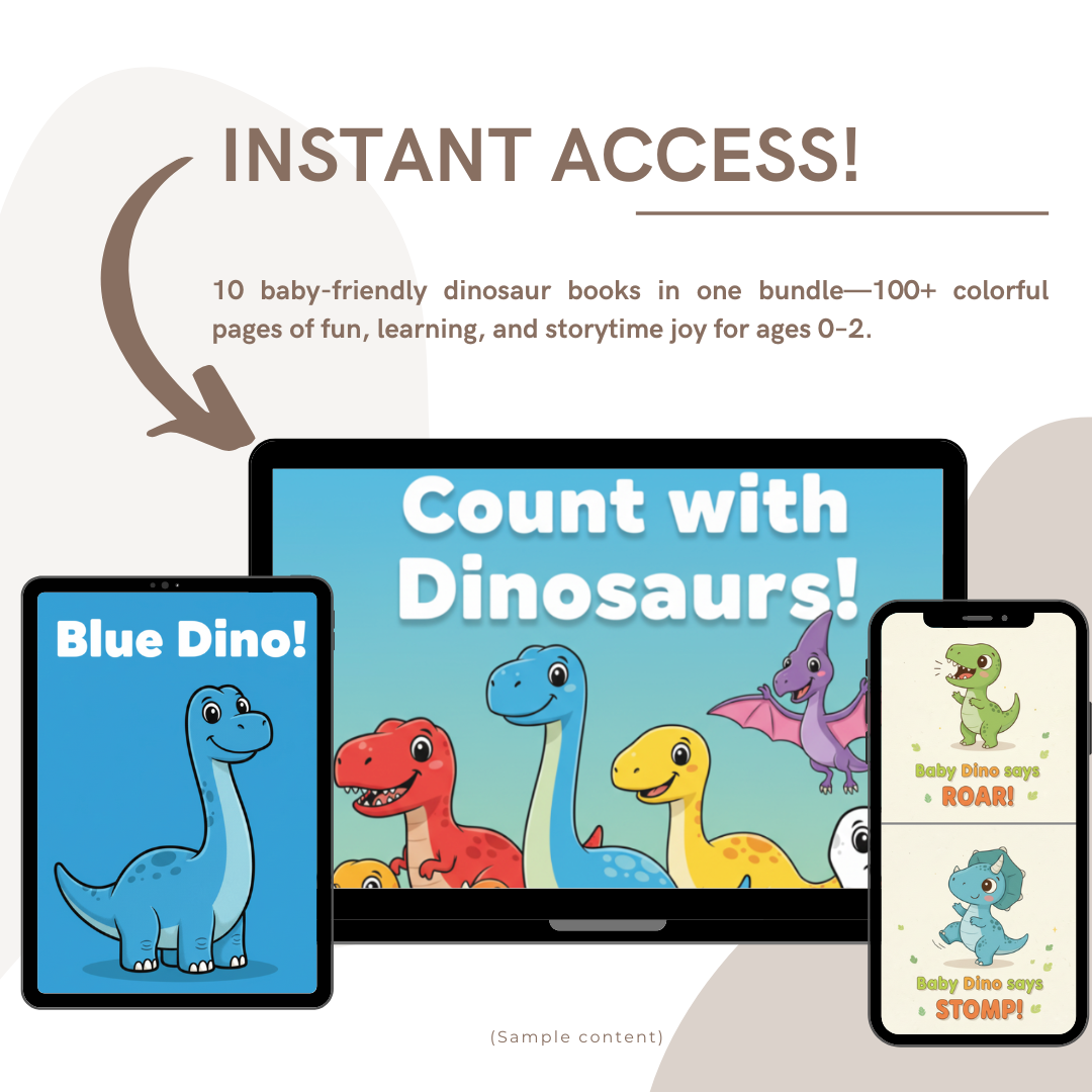 10 Baby & Toddler Dinosaur Books (Ages 0–2) | 100+ Illustrated Pages of Fun