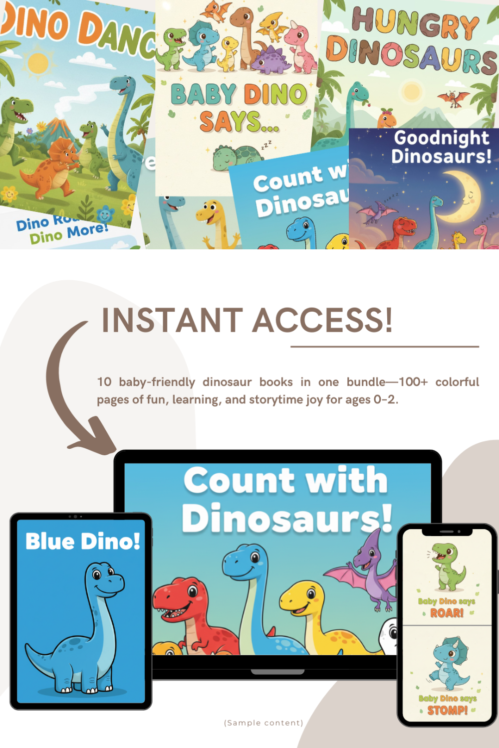10 Baby & Toddler Dinosaur Books (Ages 0–2) | 100+ Illustrated Pages of Fun