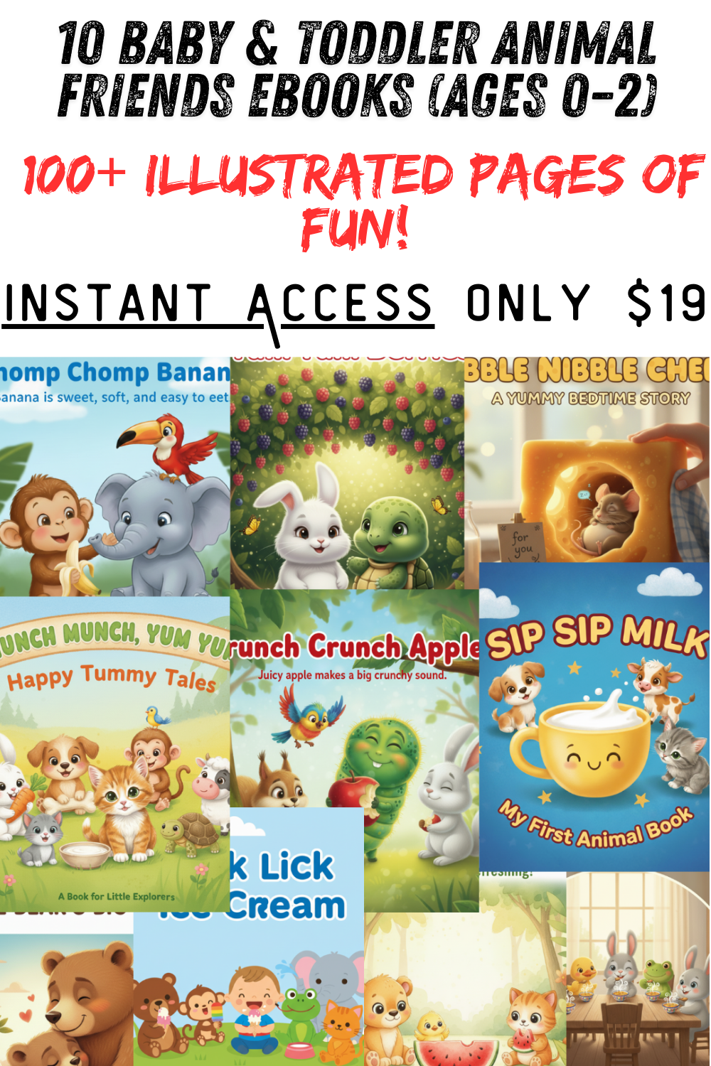 10 Baby & Toddler Food-Themed eBooks (Ages 0–2) | 100+ Illustrated Pages of Fun!