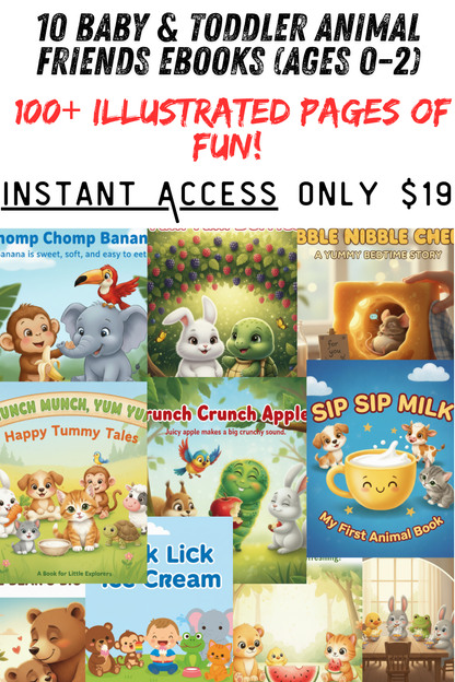 10 Baby & Toddler Food-Themed eBooks (Ages 0–2) | 100+ Illustrated Pages of Fun!