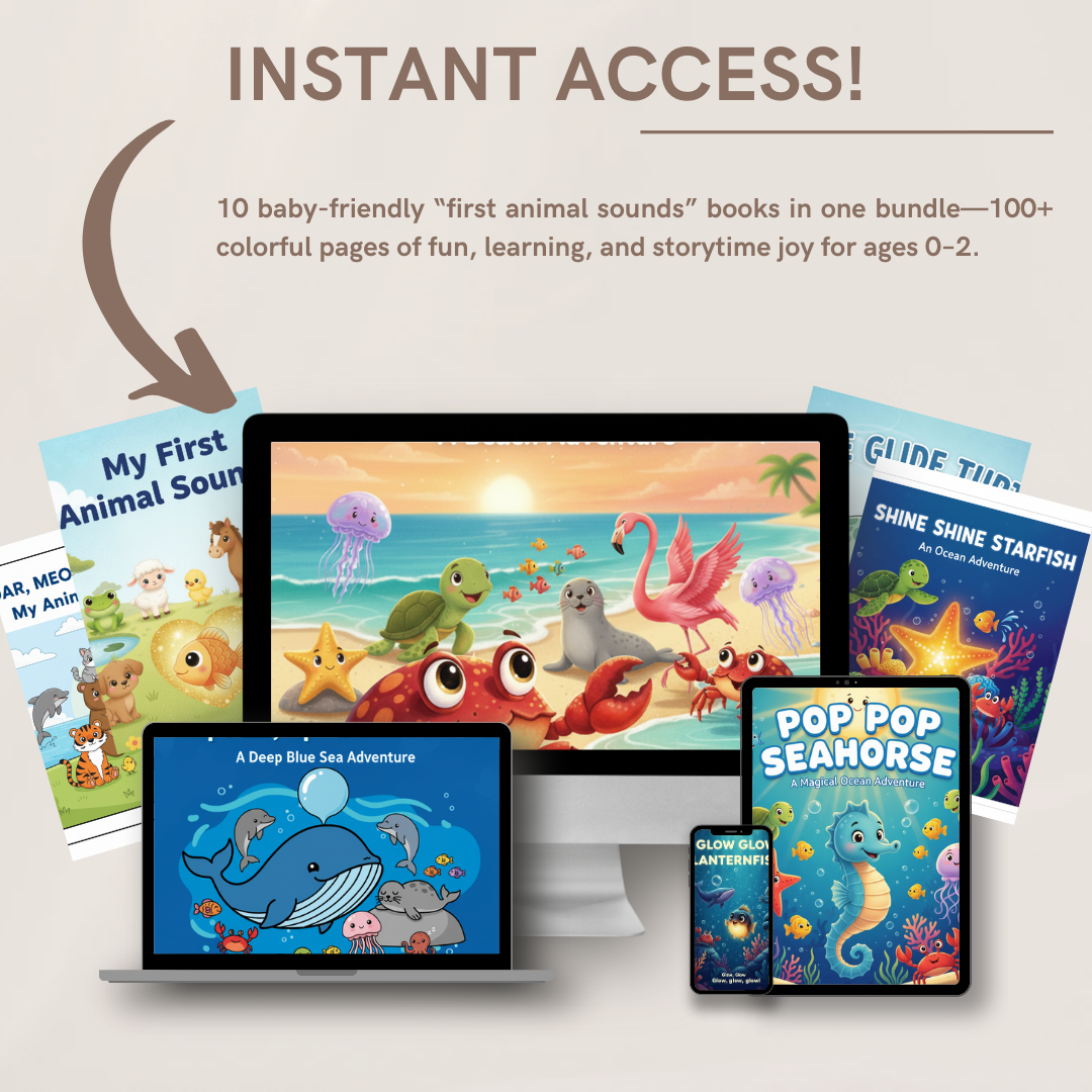 10 Baby & Toddler Sea Creature and Animal Sound eBooks (Ages 0–2) | Turtles, Crabs, Whales and 100+ Fun Illustrated Pages!