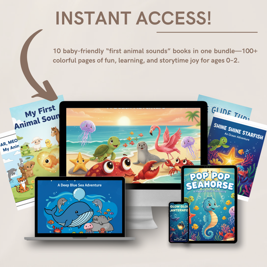 10 Baby & Toddler Sea Creature and Animal Sound eBooks (Ages 0–2) | Turtles, Crabs, Whales and 100+ Fun Illustrated Pages!