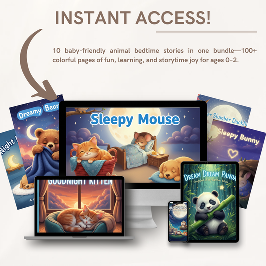 10 Baby & Toddler Animal Story eBooks (Ages 0–2) | 100+ Illustrated Pages of Sleepy Fun