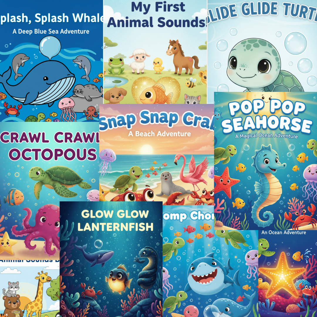 10 Baby & Toddler Sea Creature and Animal Sound eBooks (Ages 0–2) | Turtles, Crabs, Whales and 100+ Fun Illustrated Pages!