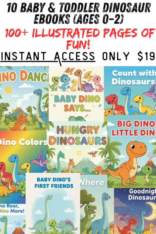 10 Baby & Toddler Dinosaur Books (Ages 0–2) | 100+ Illustrated Pages of Fun